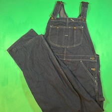 Vintage 70s dark wash denim overalls roebucks 1970s vtg dark denim 36" overalls