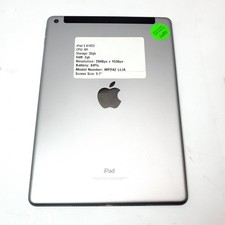Apple iPad 5th Gen A1823 32 GB 9.7" Wi-Fi  Cellular Space Gray Pre-owned
