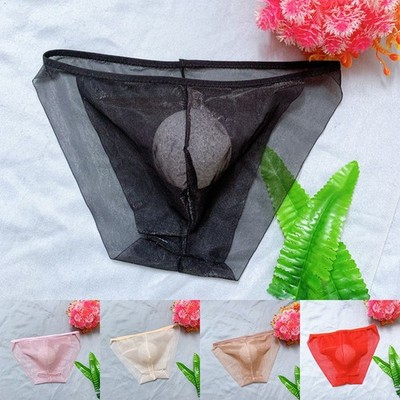 Herren Höschen Kleidung Panty durchsichtig sexy transparent Sissy Ball Beutel Slip