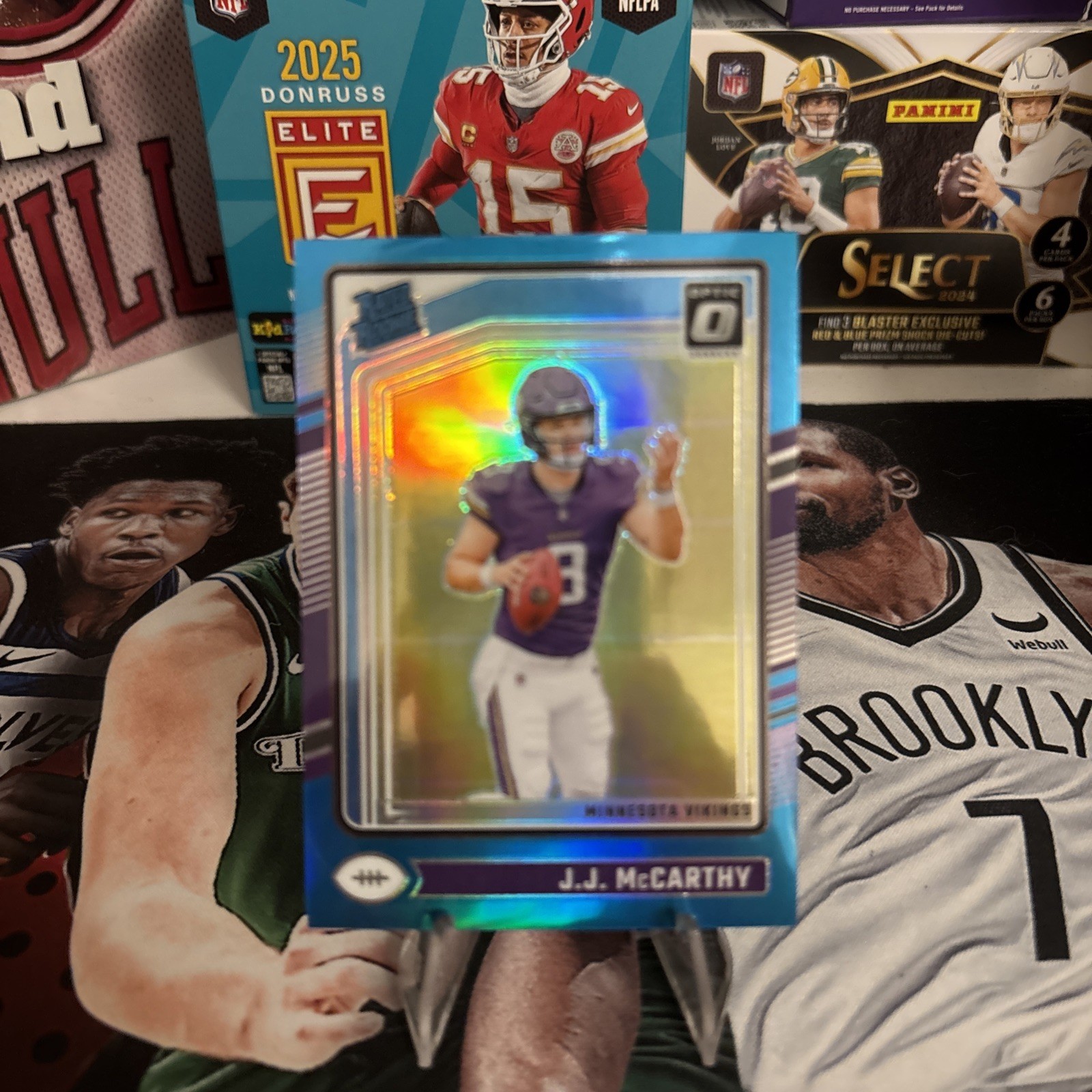 2024 Donruss Optic Rated Rookie Aqua Prizm #235 JJ McCarthy 203/299 RC