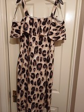 QUIZ PINK AND BLACK ANIMAL  LEOPARD PRINT STRAPPY SUMMER DRESS 18 20