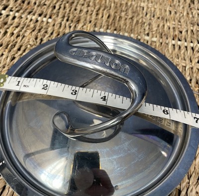 Circulon Helper Handle Stainless Steel Pan Lid 7  Outside 6 1/8 Inside