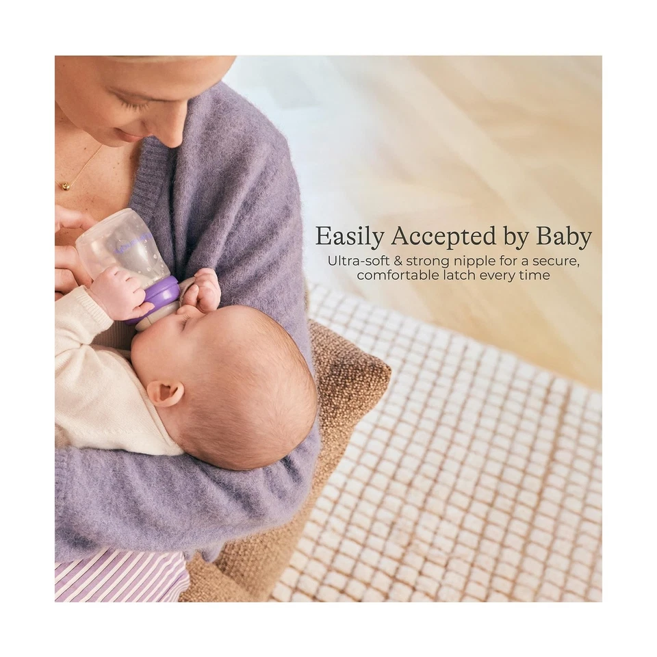 Lansinoh Anti-Colic Baby Bottles for Breastfeeding Babies, 5 Ounces... Fast Ship - Image 2 of 4