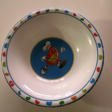 Small Plastic Jelly belly Factory Bowl With Red Jelly Bean Pictured In Center
