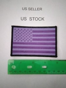 American Flag Purple Patch 4inch Sew-on Iron On 