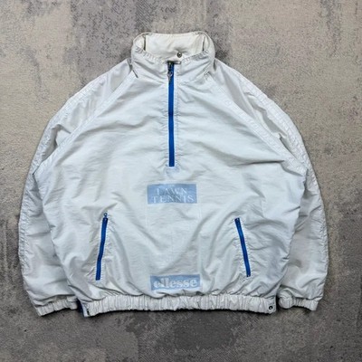 Vintage Ellesse Windbreaker M/L Herren Tennis Grafik Print geprägt Anfang 90er