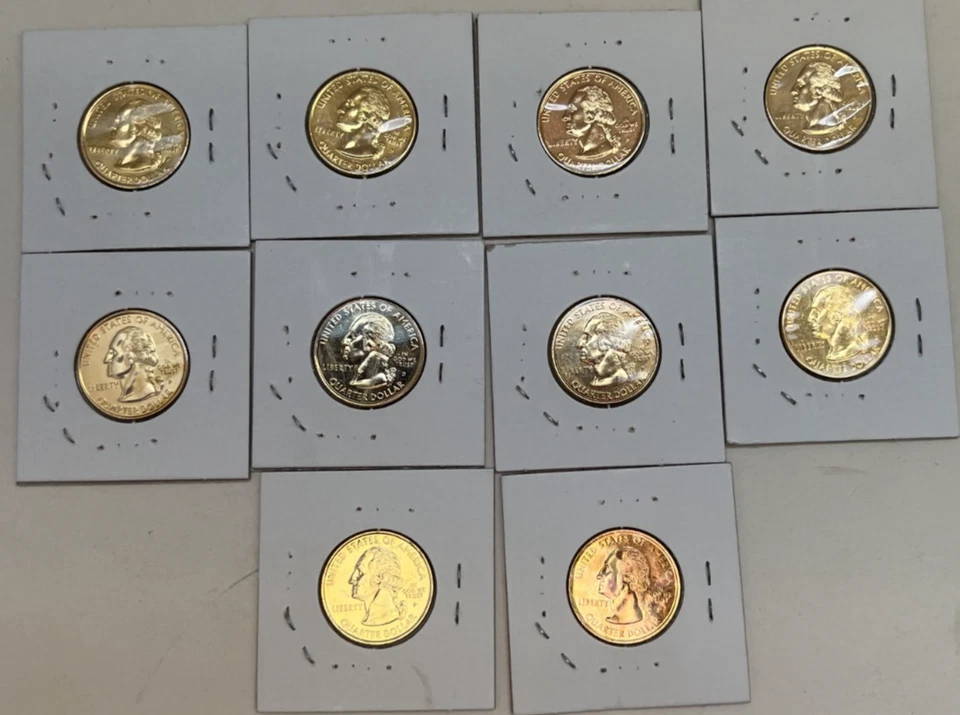 1999 P & D 24 karat gold Overlay State Quarter (10 coins) - Image 2 of 2