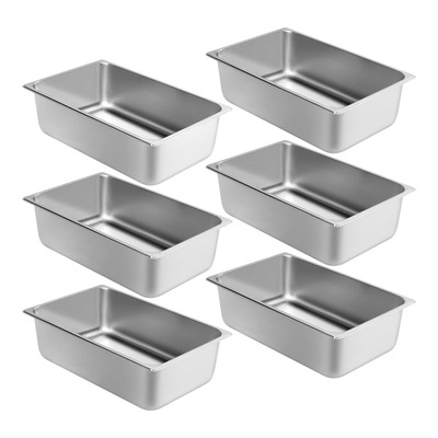 Full Size Steam Table Pans,6-Pack 6 Inch Deep Restaurant Steam Table Pans Com...