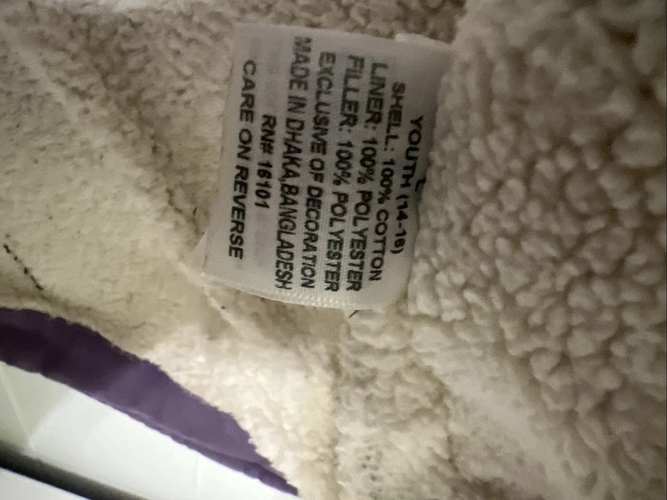 Youth Blue Mountain Jacket Size Large (14) Sherpa Lined Lavender Purple Coat - Image 3 of 4