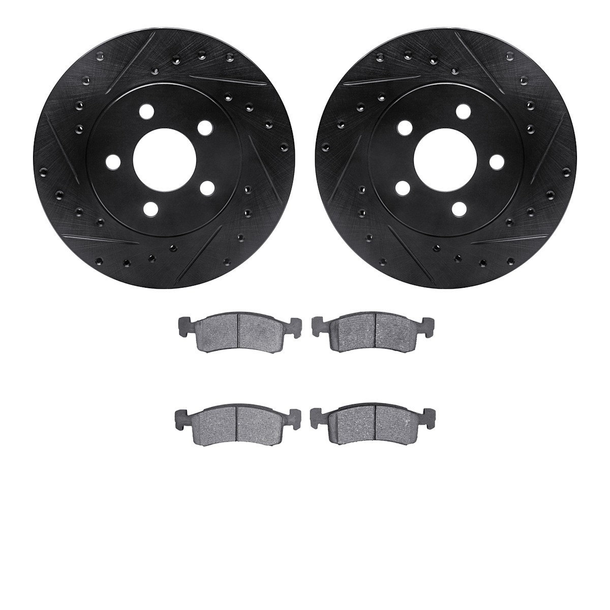 WHUN1-40140 R1 Concepts Brake Disc and Pad Kits 2-Wheel Set Front for Chrysler