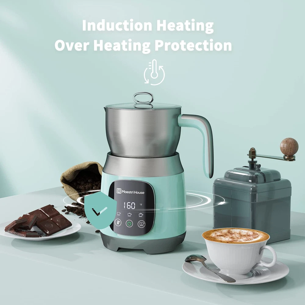 21OZ Milk Frother with Adjustable Temperature and Froth Thickness for Perfectly Steamed and Frothed Milk Every Time