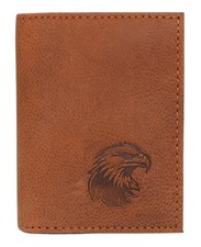 MARSHAL Men s Western Trifold Leather Wallet Genuine Cowhide RFID Brown