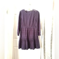J. Crew Eyelet Women's Lace Flutter Dress 100% Cotton Sz 6 back zipper