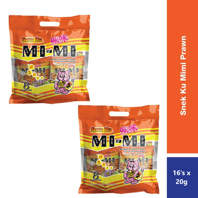 SNEK KU MI-MI Snack Prawn Flavored Food Delicious Taste 20g x 16's FREE SHIPPING