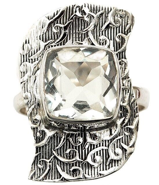 3CT Natural White Topaz 925 Solid Sterling Silver Ring Jewelry Sz 6.5 @19-8