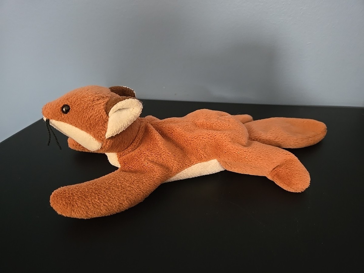1996 Vintage TY “Sly the Fox” Beanie Baby White Belly Retired PVC