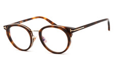 TOM FORD FT5784-D-B 053 Eyeglasses Havana / Gold Frame Blue Block Lenses 48mm