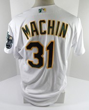 2021 Oakland Athletics Vimael Machin #31 Game Issued Pos Used White Jersey 44 8