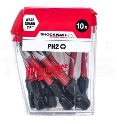 Milwaukee Shockwave PH2 Schrauberbits 50 mm 10er Pack 4932472048