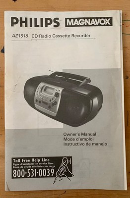 PHILIPS MAGNAVOX AZ1518 CD RADIO CASSETTE RECORDER OWNERS MANUAL