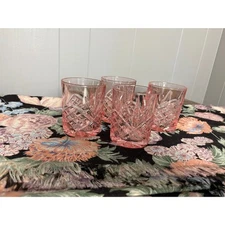 Dublin Crystal Blush Double Old Fashion, Set of 4