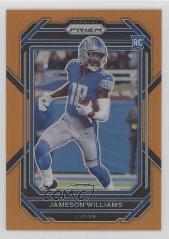 2022 Panini Prizm Rookies Orange Prizm 23/249 Jameson Williams #311 Rookie RC