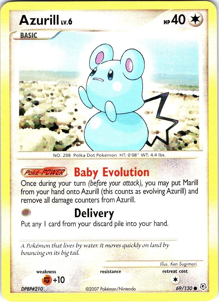 Azurill 69/130 Common Diamond & Pearl Pokemon Near Mint