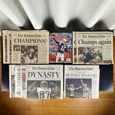 New England Patriots NFL Super Bowl Champions Boston Globe Newspaper Collection