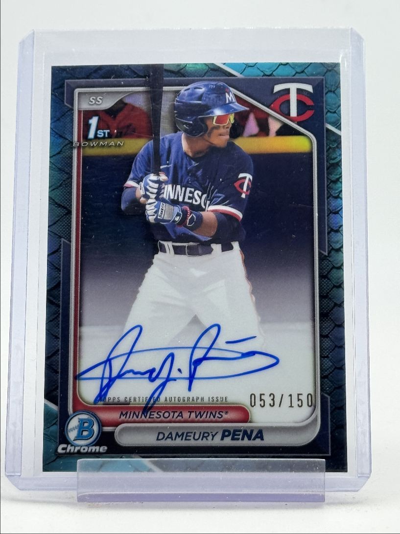 DAMEURY PENA 2024 BOWMAN CHROME 1ST BLUE REPTILIAN AUTO /150 Q2754