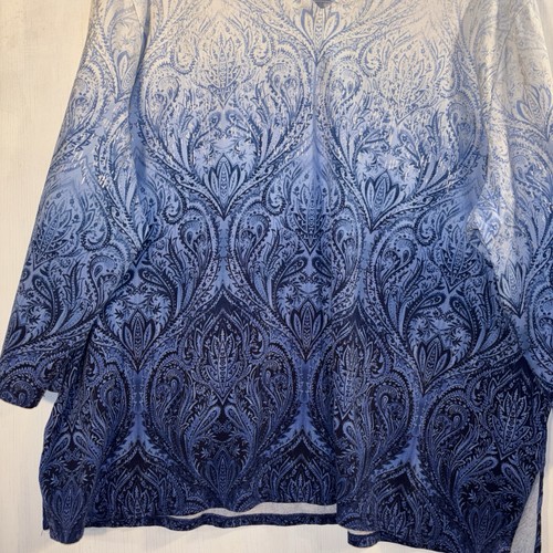 Alfred Dinner 2x Women’s Tunic Blue 3/4 Sleeve Shirt - Picture 7 of 15