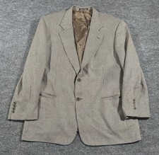 VTG Valentino Uomo Mens 44 R Beige Houndstooth Blazer Silk Wool Italy
