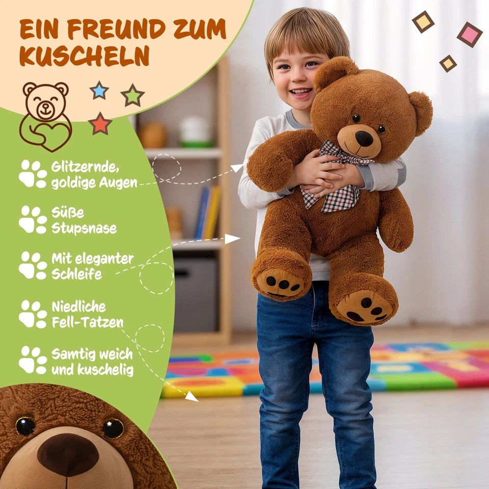 MONZANA® Teddybär Teddy Plüschbär Kuscheltier Groß 50-175cm XL XXL Geschenk - Bild 2 von 4