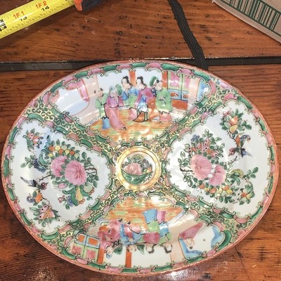 Antique Chinese Famille Rose Medallion Porcelain Plate