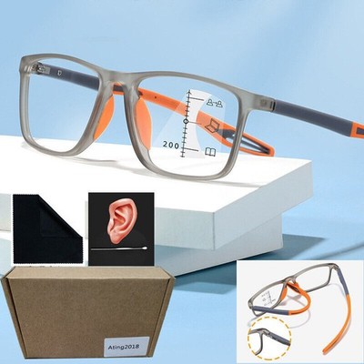Bifokal Gleitsicht TR90 Lesebrille Sport Herren +1,0 1,5 2,0 2,5 3,0 3,5 4,0