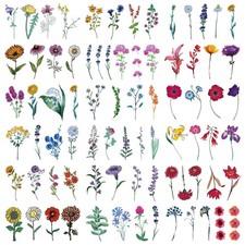 Cerlaza Watercolor Flower Fake Tattoos for Women Girls, 20 Sheets Realistic W...