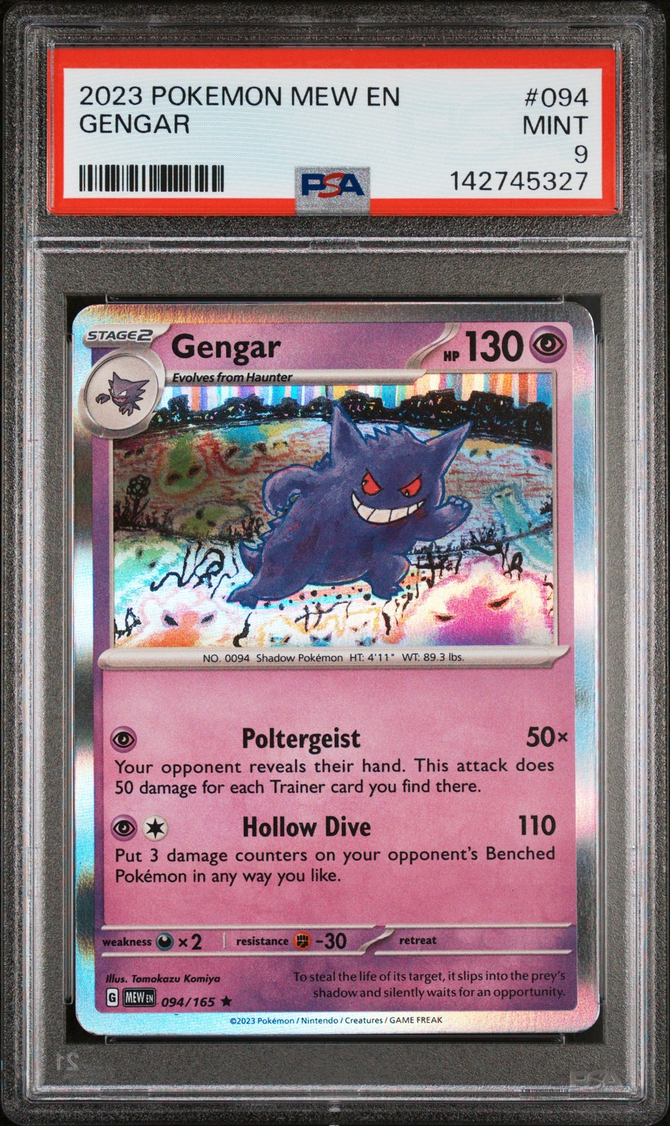 2023 POKEMON MEW EN-151 #094 GENGAR PSA 9
