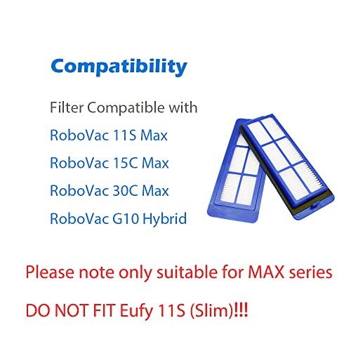 6 Stück Ersatzfilter für Eufy Robovac 11S Max, 15C Max, 30C Max, 2 - Bild 2 von 6