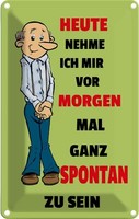 Blechschild 30X20 Cm Vornehmen Morgen Spontan Zu Sein Spruch Zitat Deko Geschenk
