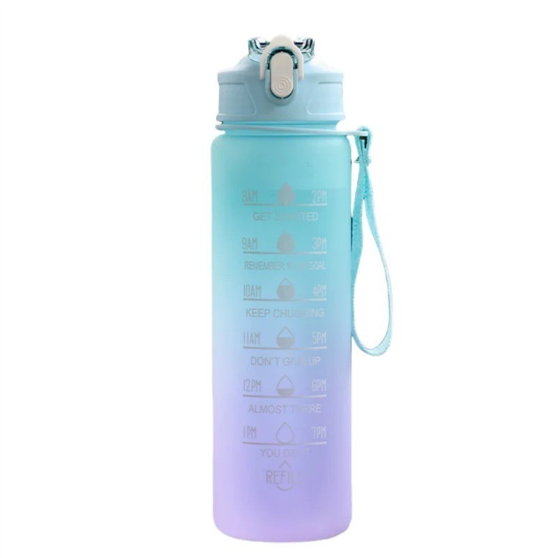 With Straw Time Marker Leak Proof Flip Lid Outdoor Gym
