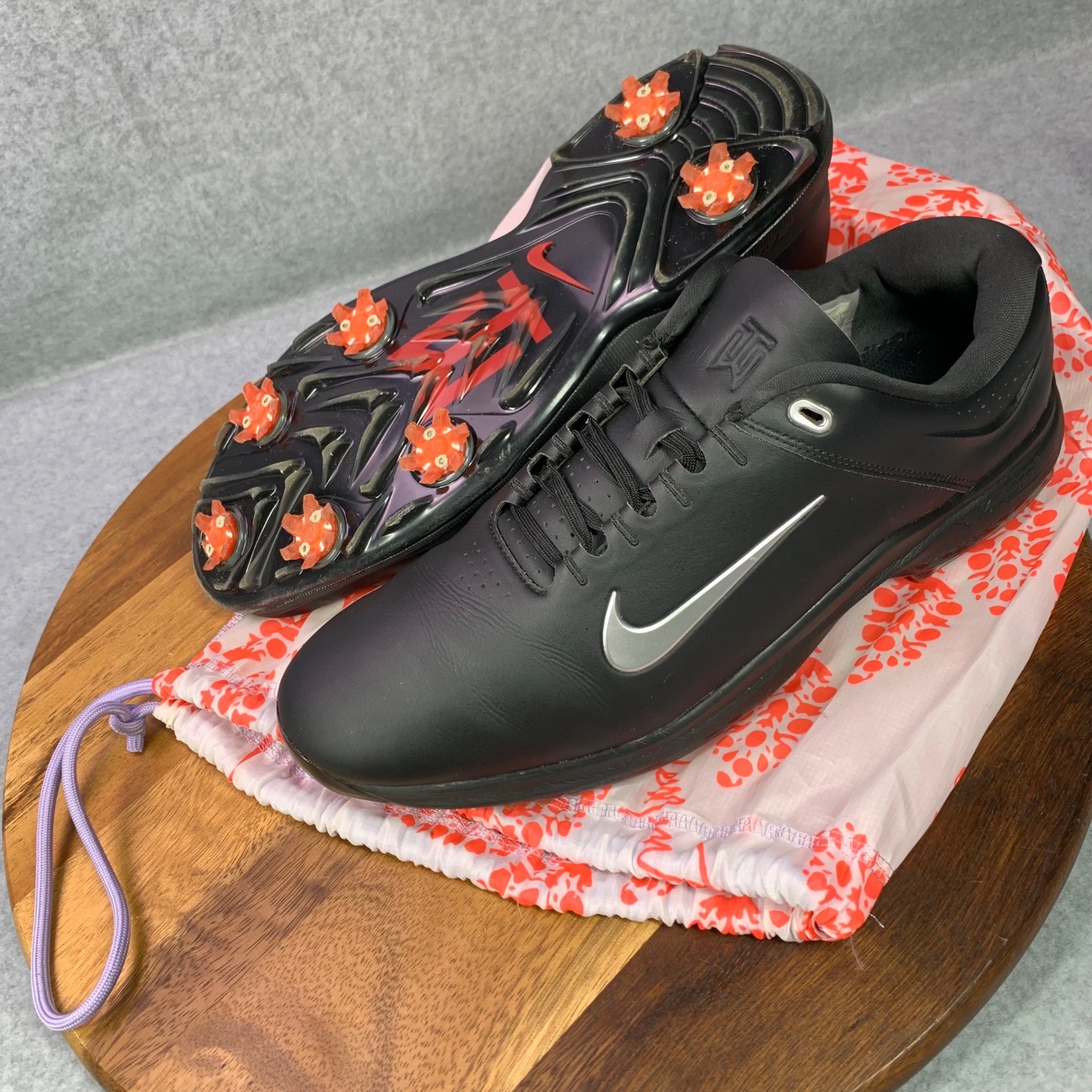 Men Size 12 Wide Black Tiger Woods Zoom Cleats Ci4509-001