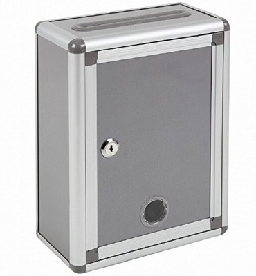 Aoakua Multi-Purpose Box with Key Donation Box Appication etc. Silver Gray W22cm