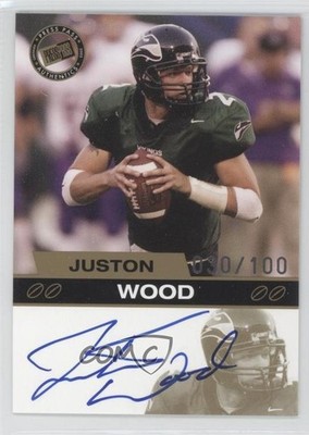 2003 Press Pass Gold 30/100 Juston Wood Rookie Auto RC 0a2