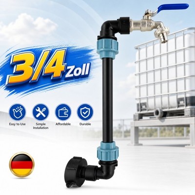 IBC Schwanenhals 3/4'' Auslaufhahn Adapter Für Container Regen Wassertank Zubehör