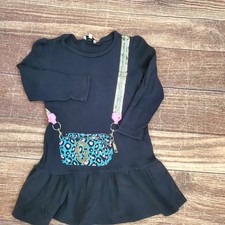 The Marc Jacobs Girls Black Dress Sequined Bag Graphic Sz 6
