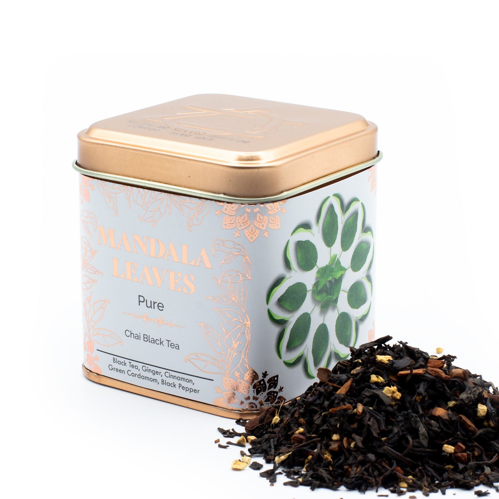 Chai Black Tea Loose Leaf 50g Mandala Leaves Spiced Indian Masala Tin