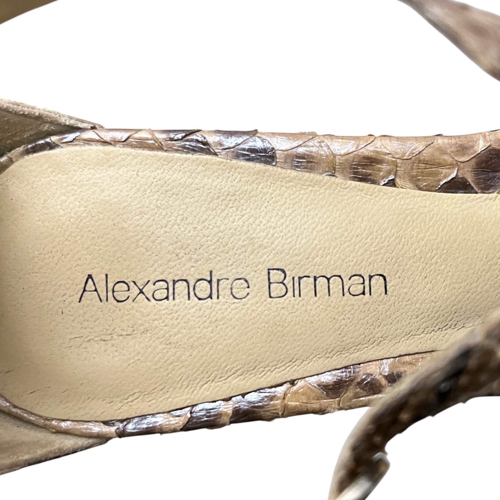 Alexandre Birman Python Wedge Sandals 7.5 Raffia … - image 11