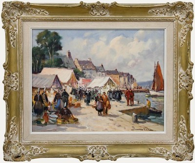 Eugene Demester (1914-1984) - Öl Aus Der Mitte Des 20. Jahrhunderts, Loctudy,...