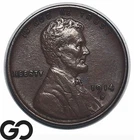 1914-D Lincoln Wheat Penny, Great Strike! Significant Choice AU++/Unc Key Date