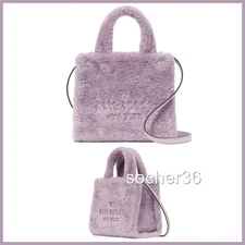 KATE SPADE ELLIE FAUX FUR SMALL TOTE VIOLET MIST KI861 NWT $399
