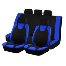 Front Seat Cover Polyester Fabric Protector Polyester fabric outer 9PCS Blue